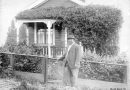 Joe Fortes in front of his cottage at the foot of Bidwell Street (1700 Beach Avenue