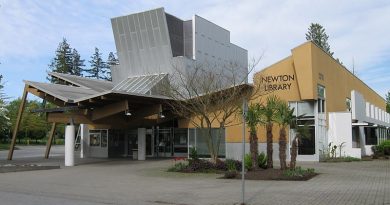 The Award winning Newton Library branch of the Surrey Public Library at 13795 70th Avenue in Surrey, BC, Canada. It was officially opened on May 2, 1992
