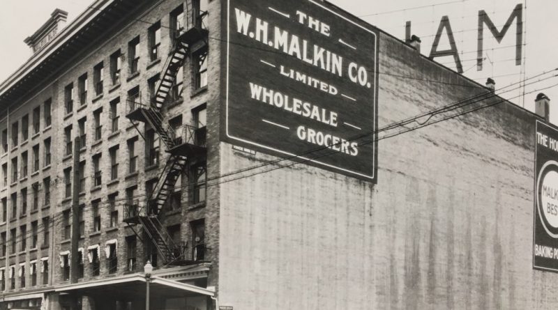 The “Malkin’s Best’ sign was the company’s trademark. [PHOTO: VPL 11552 – 1929]