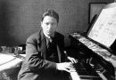 Romanian composer George Enescu (1881-1955) at the piano.
