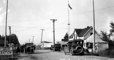 US-Canada border at the Pacific Highway crossing as seen in 1921