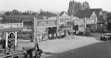 Blackburn's Service Station and used cars, 822 Seymour Street