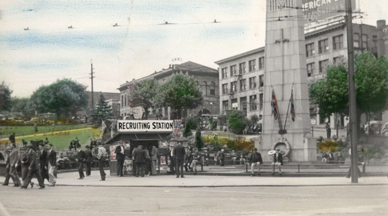 Recruiting Station at Victory Square, 1941.