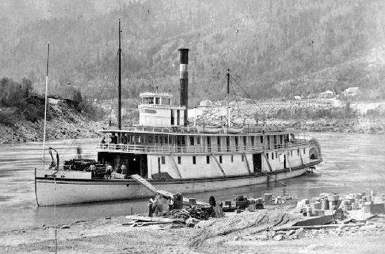 Sternwheel steamboat R.P. Rithet at Yale, BC on the Fraser River.