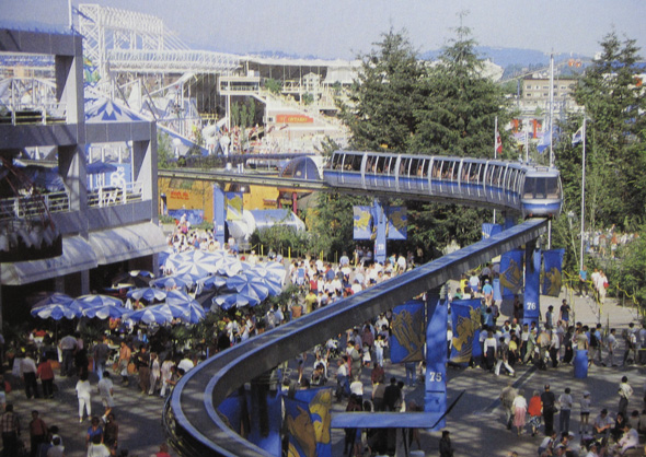 Expo monorail in the Blue Zone. (Photo from The Expo Celebration)