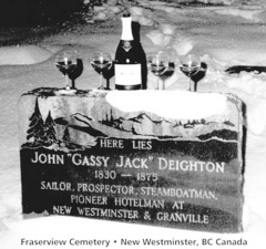 John “Gassy Jack” Deighton's headstone