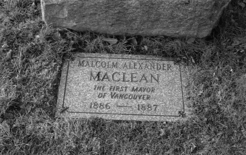 Mayor Malcolm Alexander Maclean Monument - new stone at foot of old monument, Mountain View Cemetery [CVA 792-319]