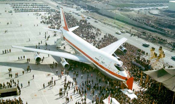 The first Boeing 747 rolls out [Photo: Boeing]